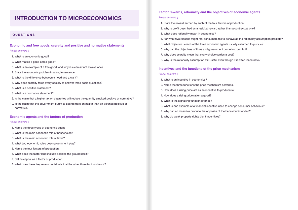 OCR A Level Economics- ACTIVE RECALL