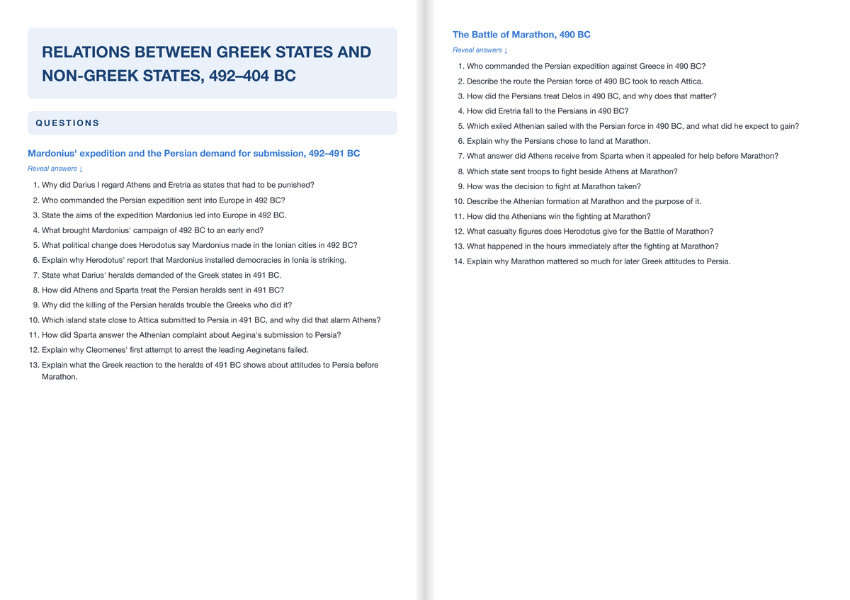 OCR A LEVEL Ancient History- ACTIVE RECALL