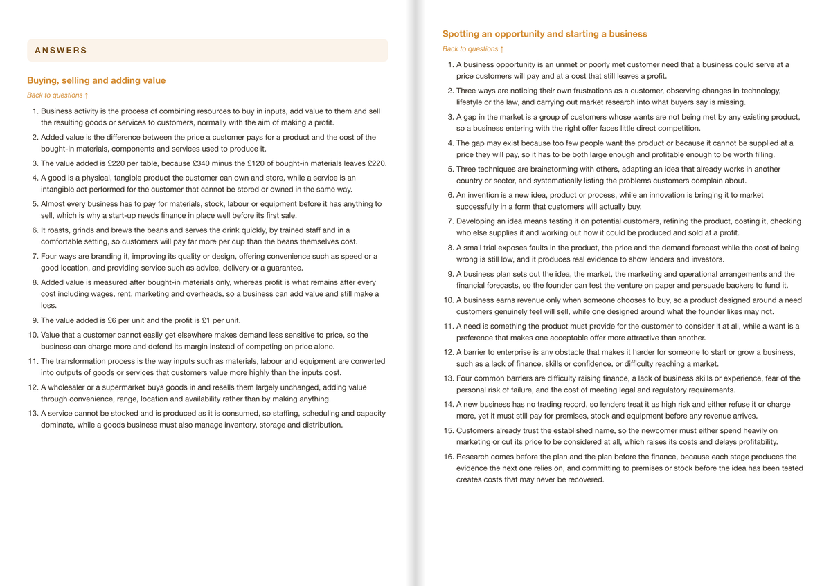 OCR A Level Business H436- ACTIVE RECALL