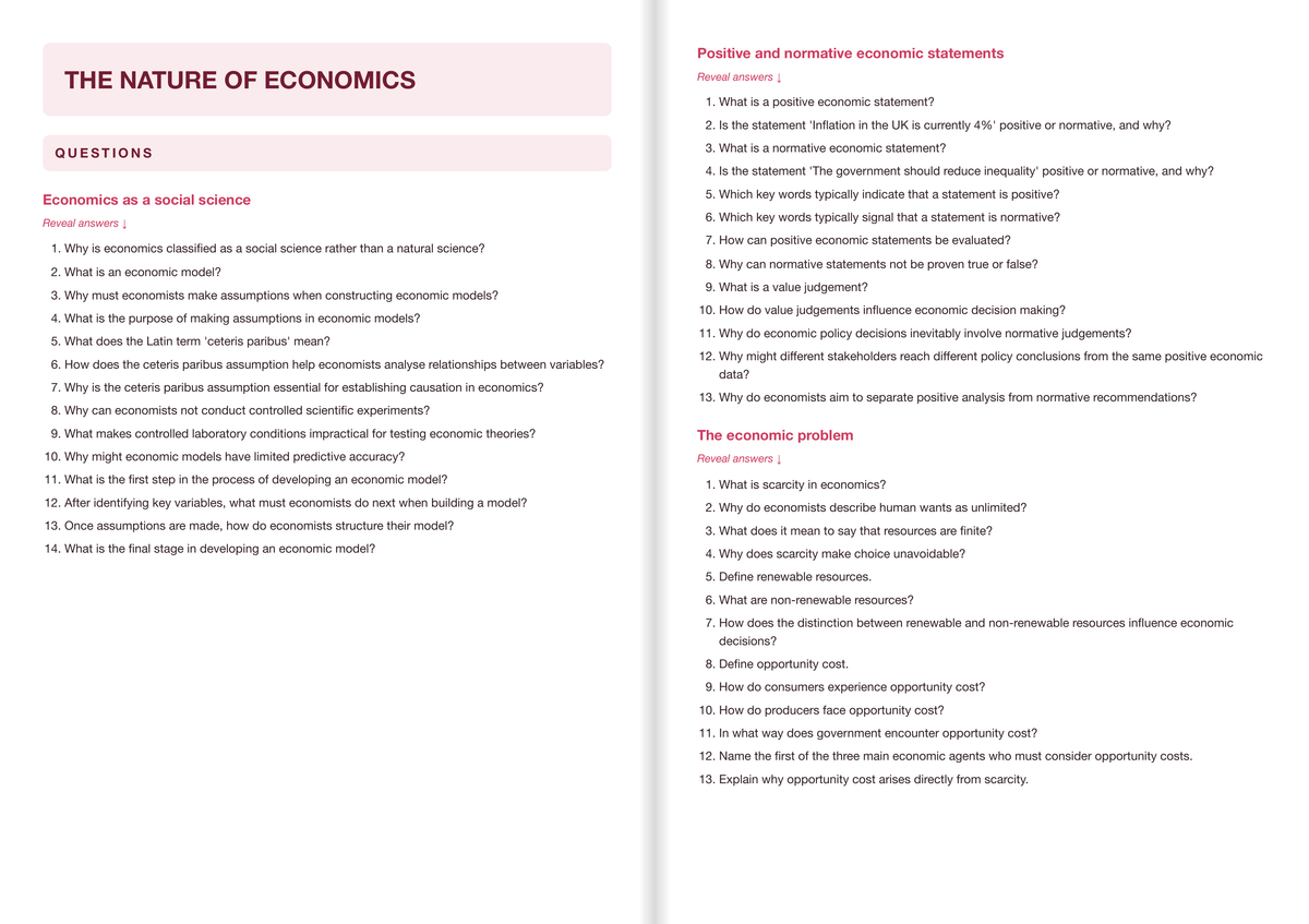 Edexcel A Level Economics A- ACTIVE RECALL