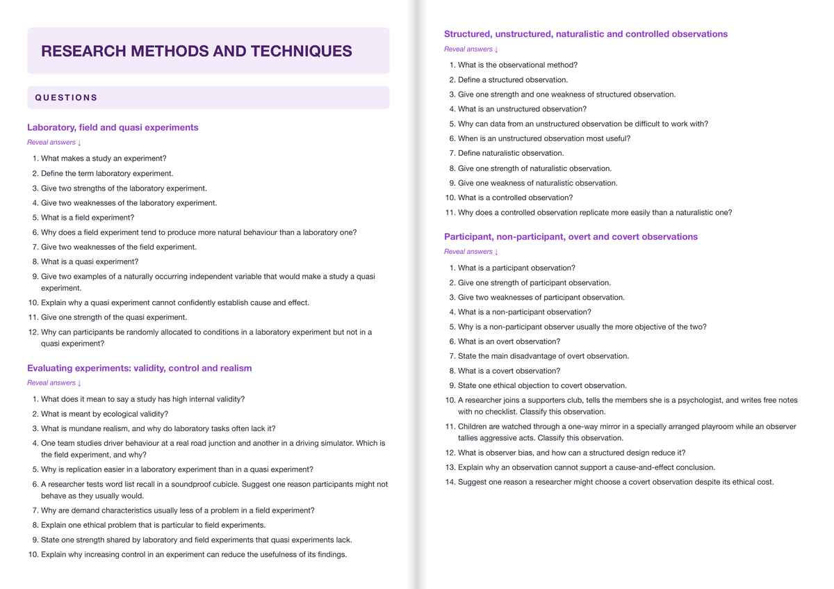OCR A Level Psychology- ACTIVE RECALL