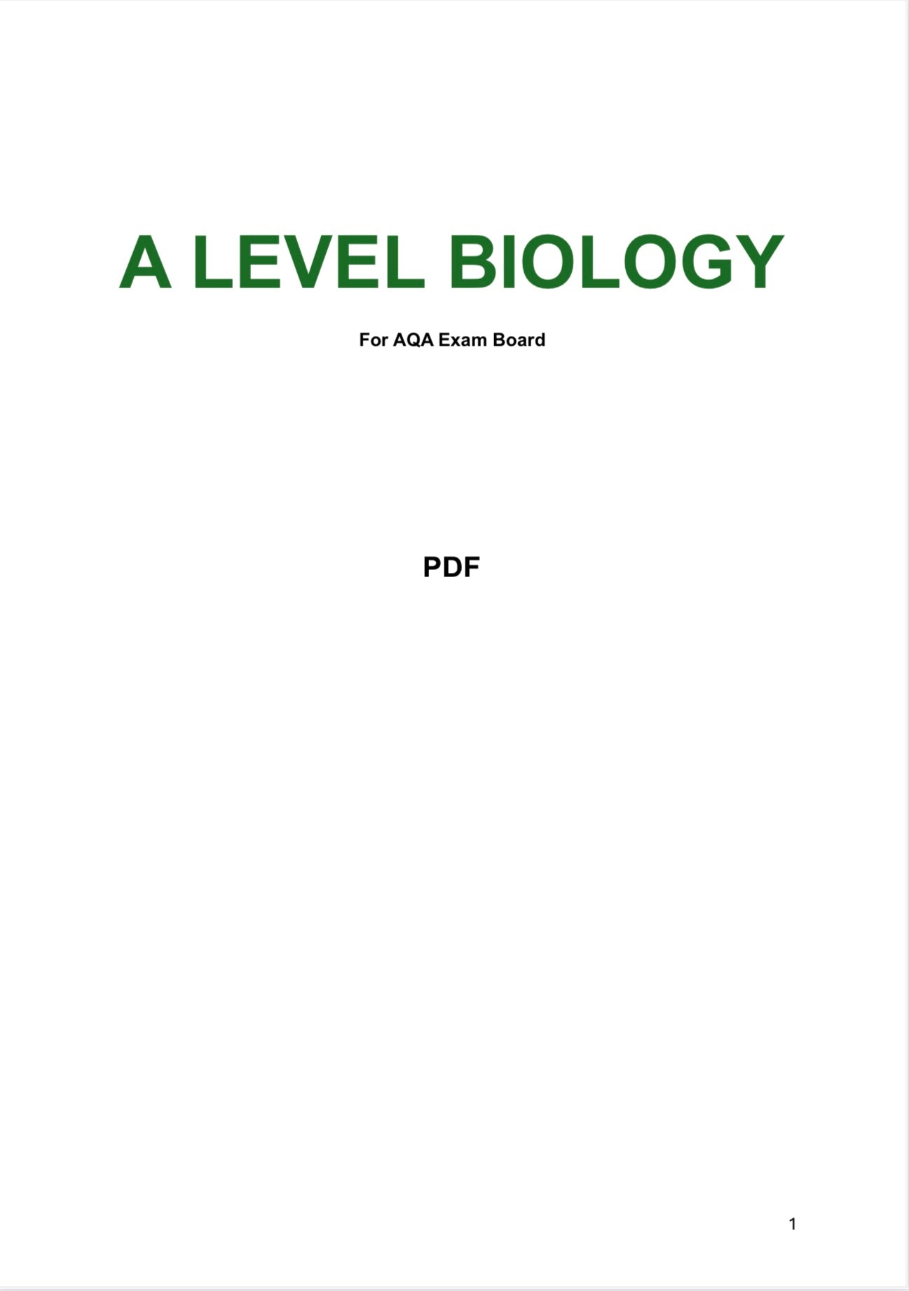 AQA A level Biology