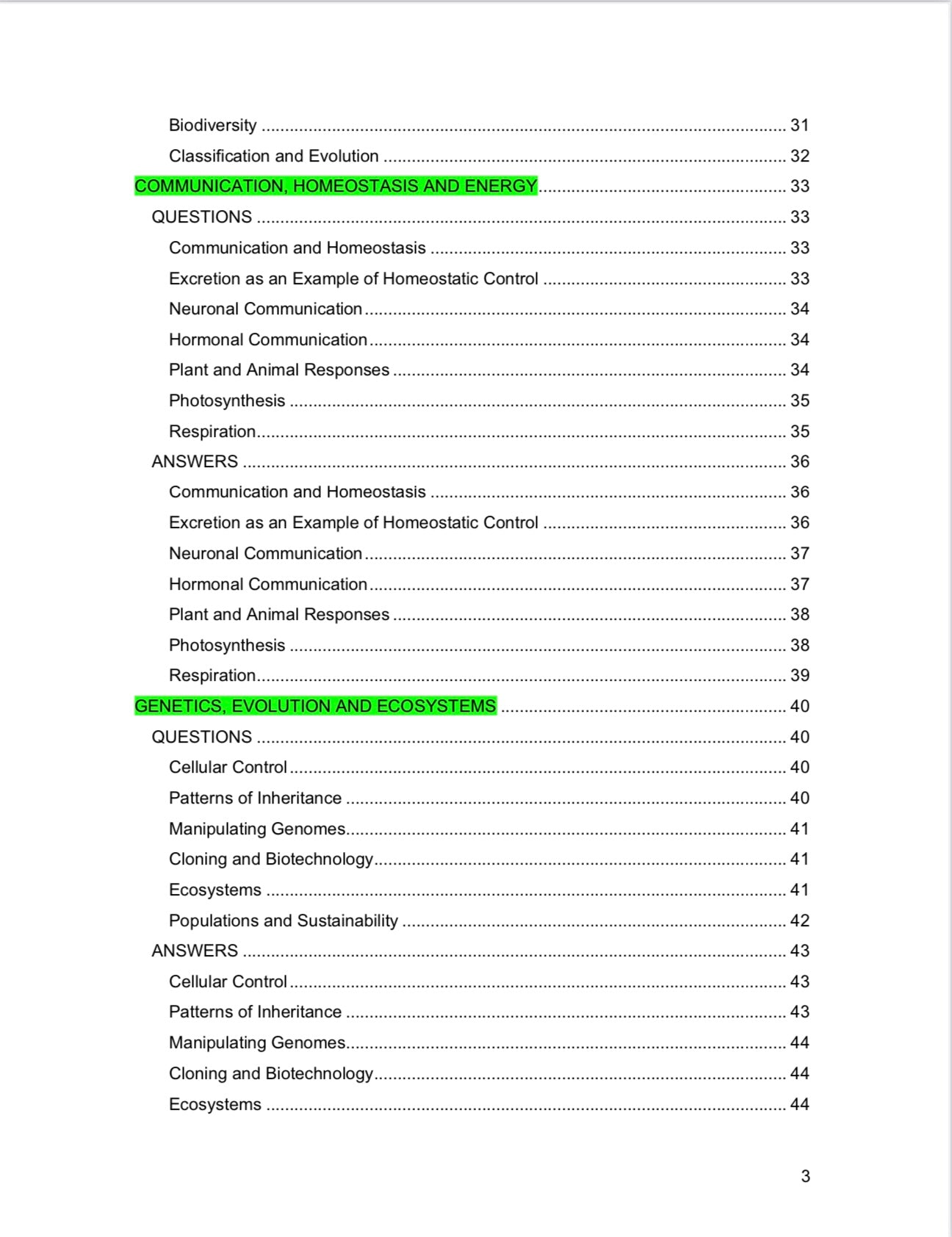 A Level Biology- OCR- Specification A