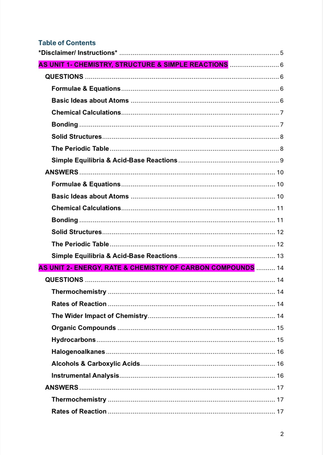 WJEC A level Chemistry