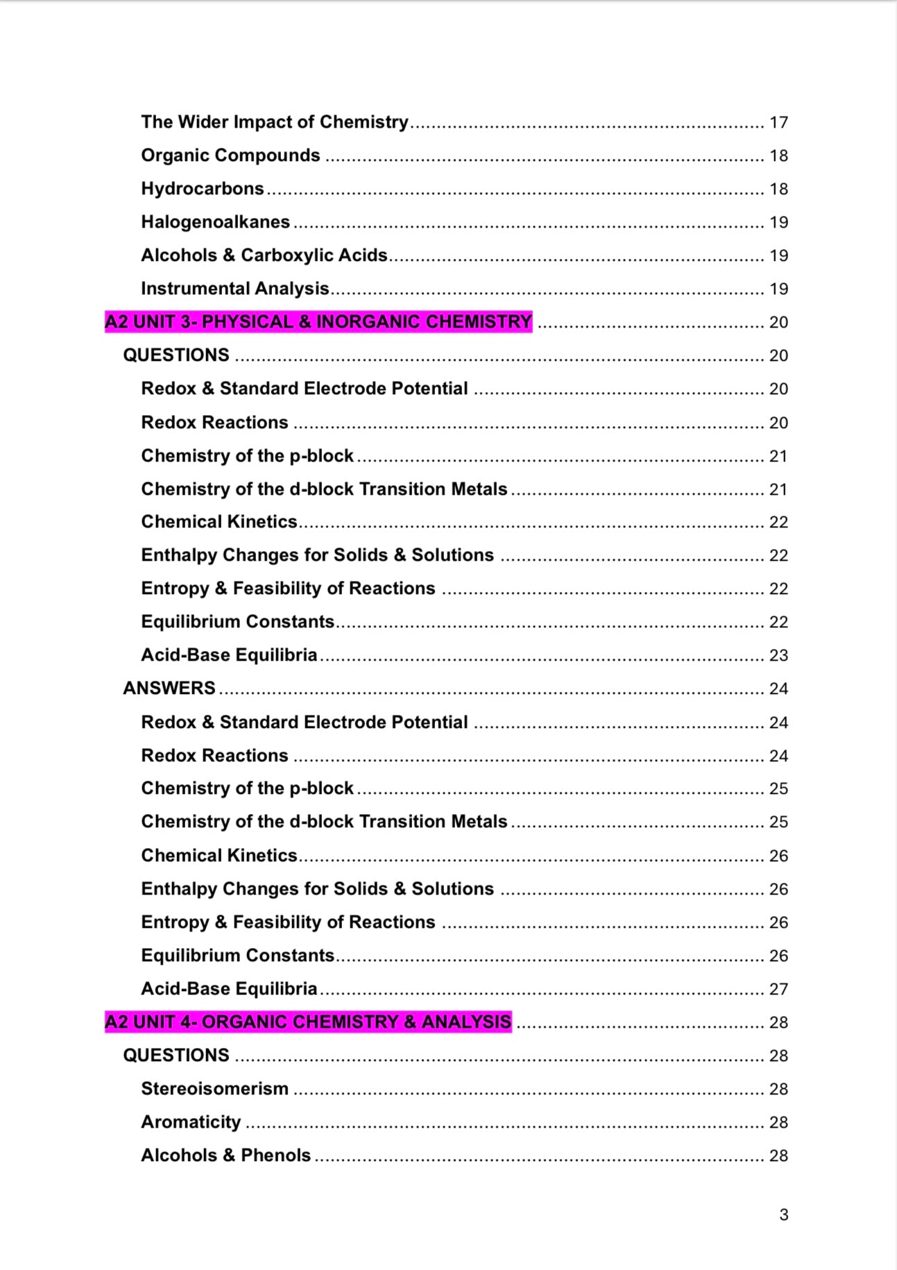 WJEC A level Chemistry