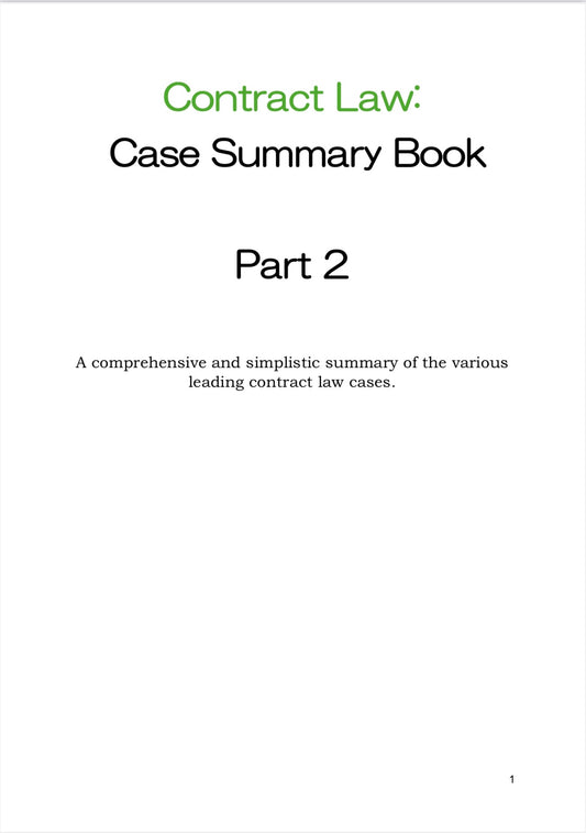 Contract Law Case Summary Book Part 2