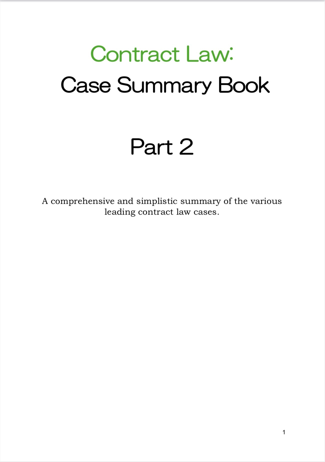 Contract Law Casebook DUO