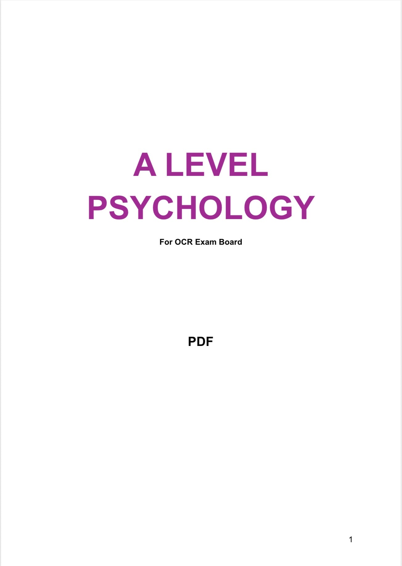OCR A Level Psychology