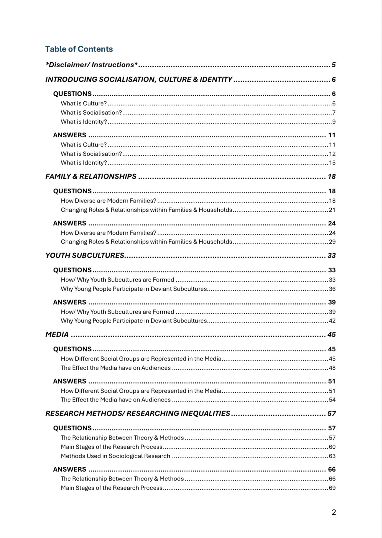 OCR A Level Sociology