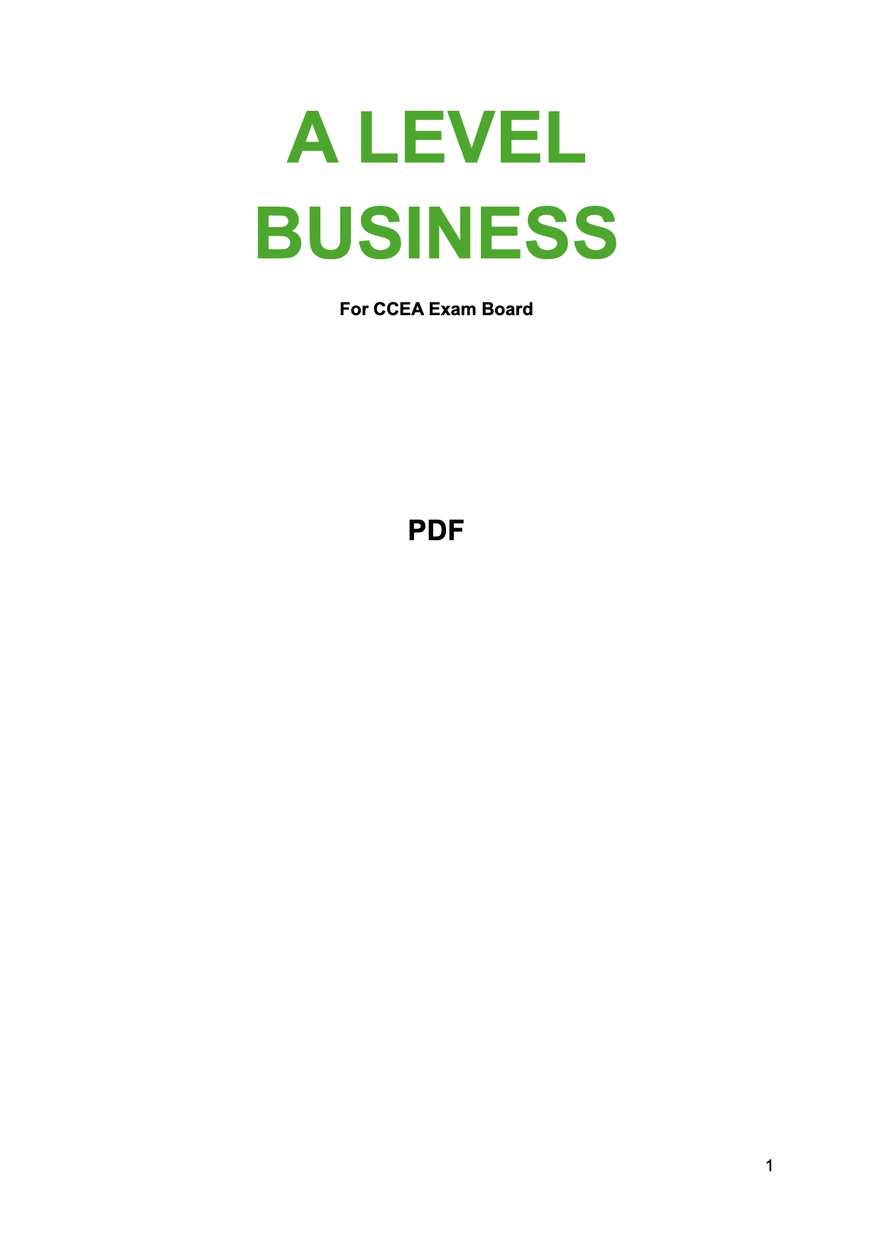 CCEA A Level Business