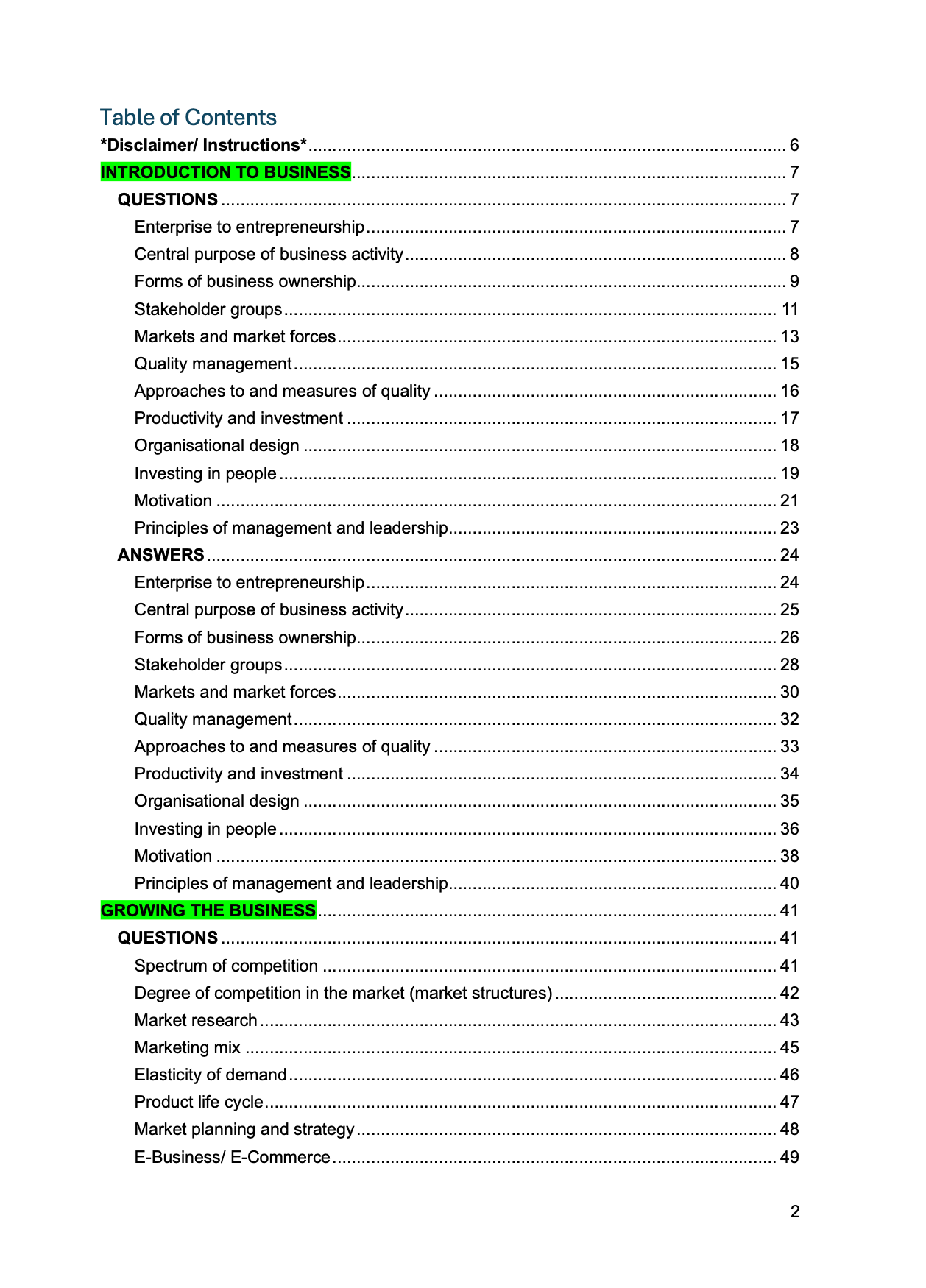 CCEA A Level Business