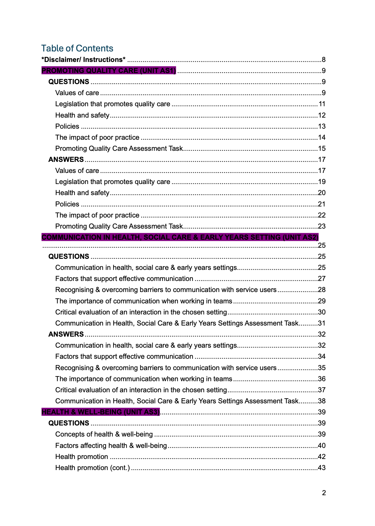 CCEA A Level Health & Social Care