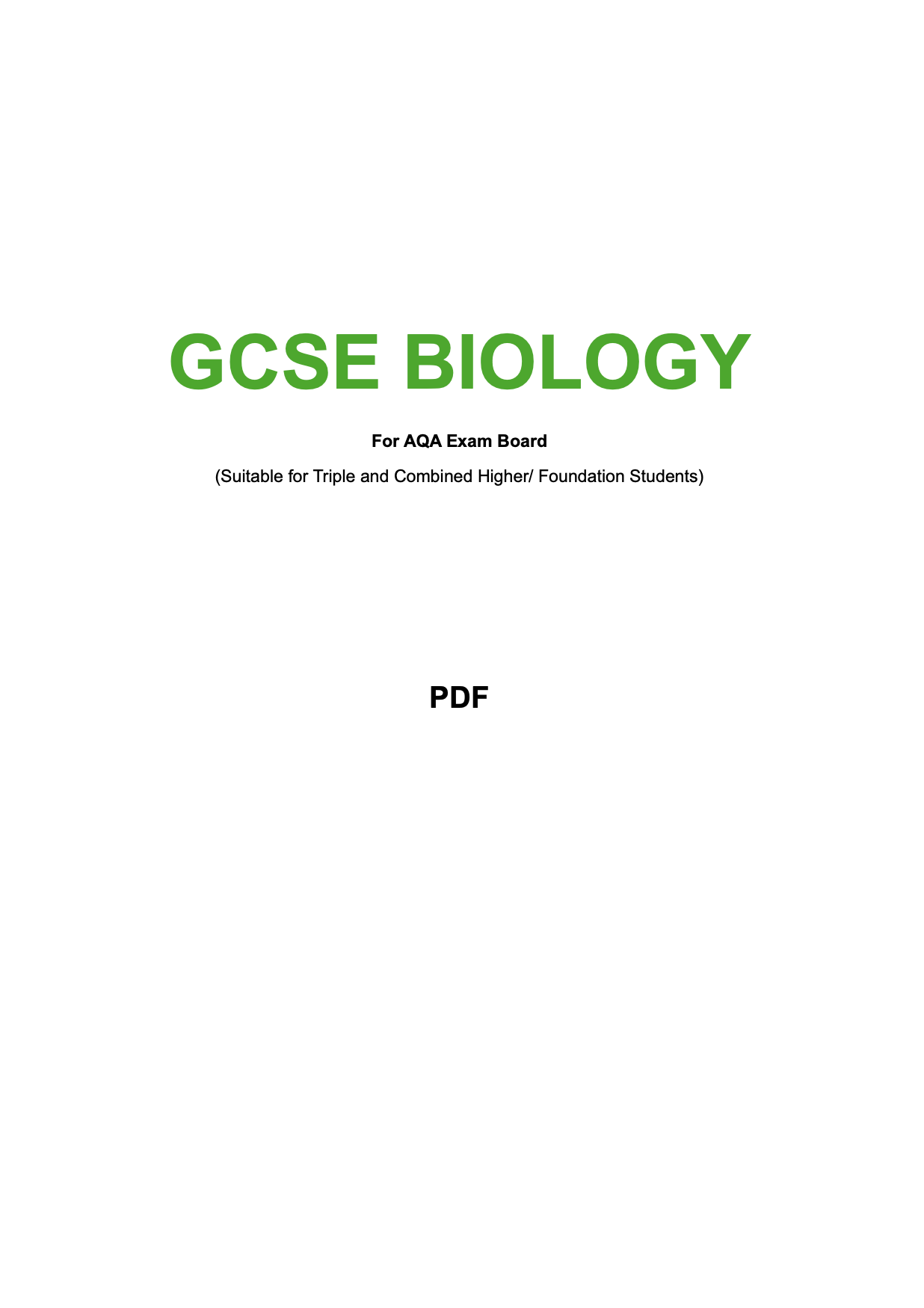 AQA-GCSE-Biology: Combined/Triple Science