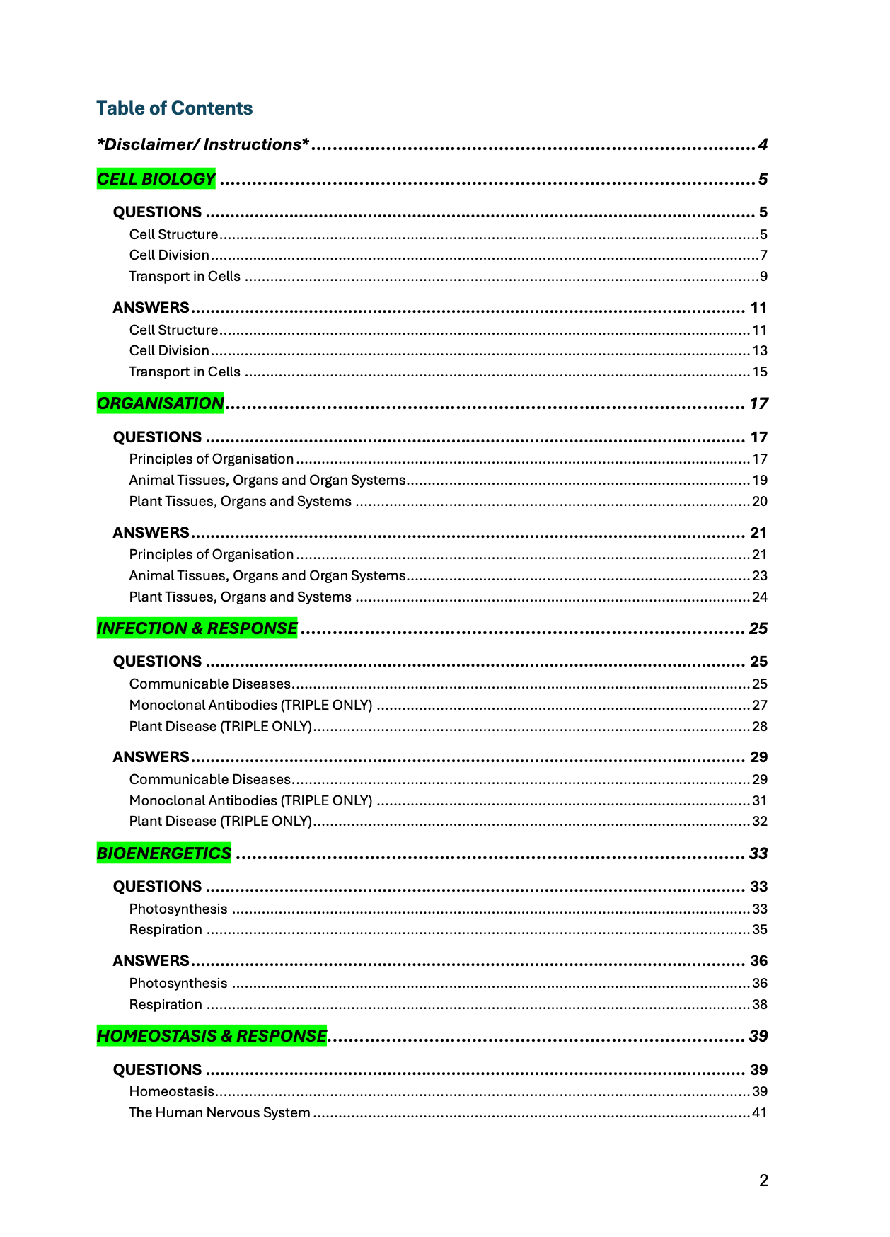 AQA-GCSE-Biology: Combined/Triple Science