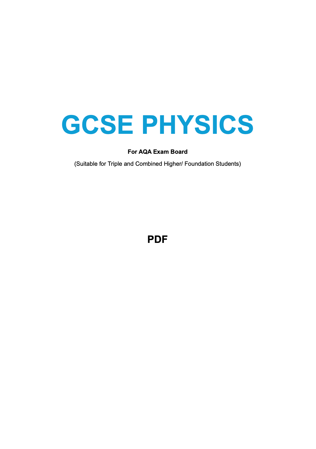 AQA-GCSE-Physics: Combined/Triple Science