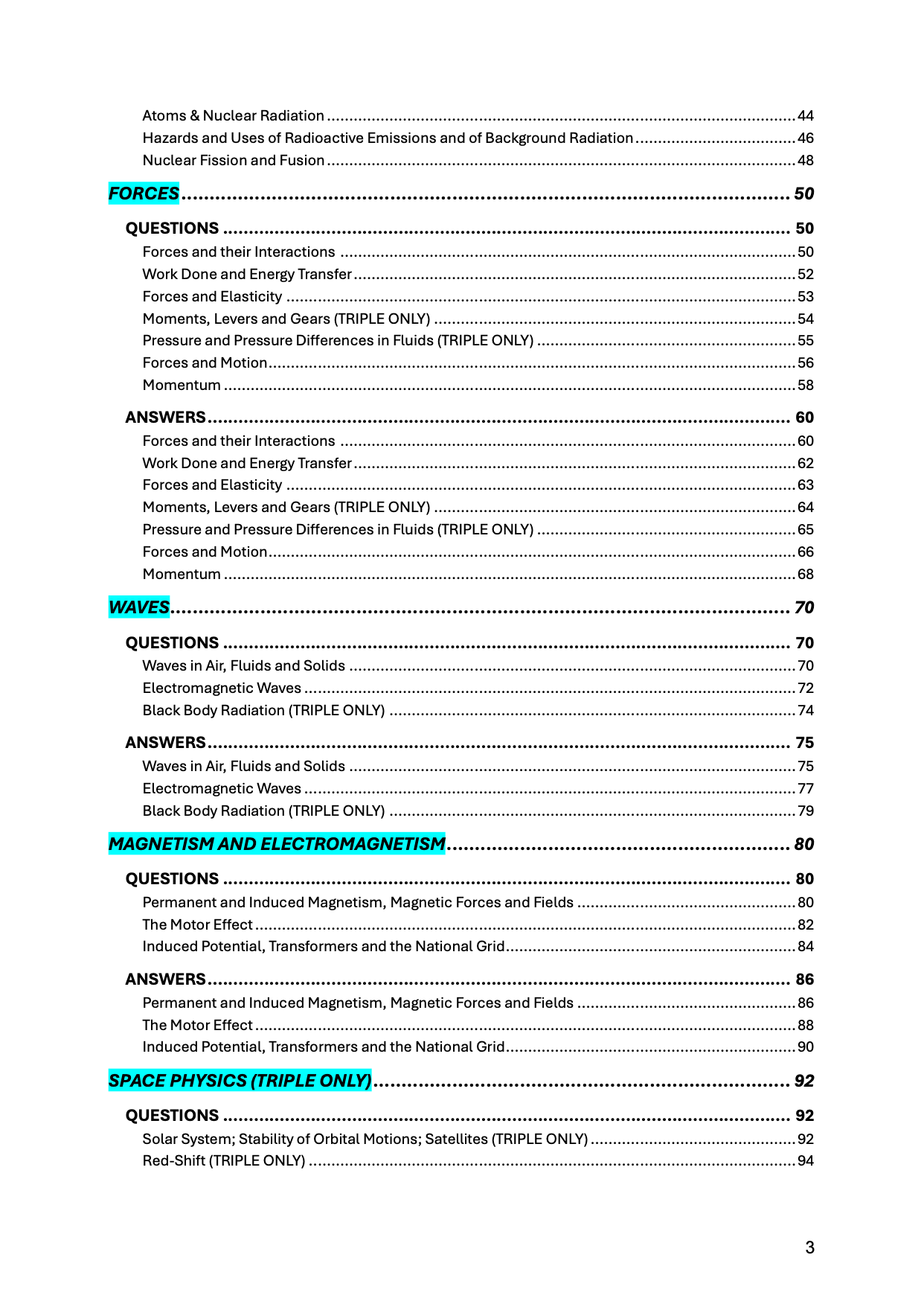 AQA-GCSE-Physics: Combined/Triple Science