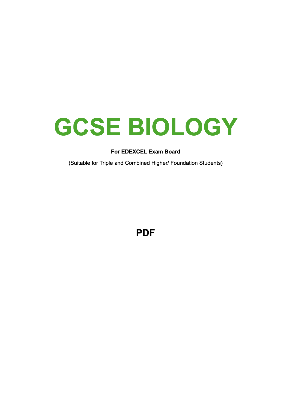 EDEXCEL-GCSE-Biology: Combined/Triple Science