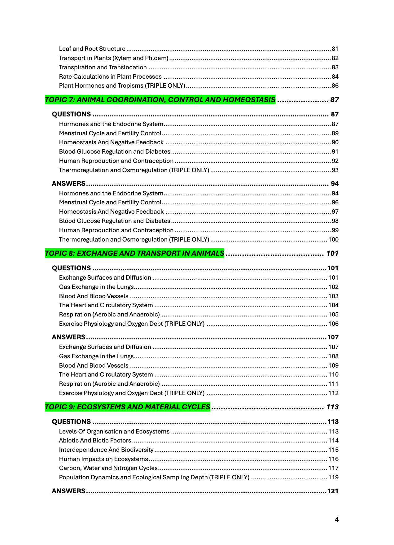 EDEXCEL-GCSE-Biology: Combined/Triple Science