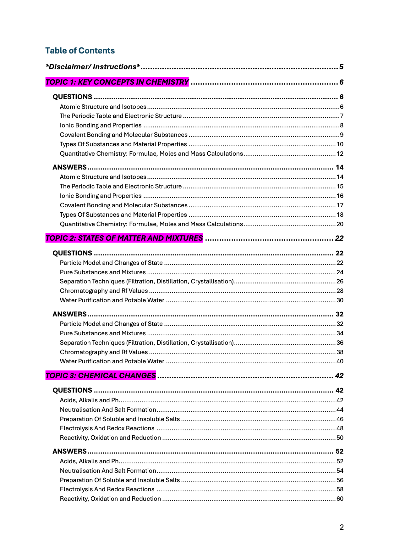 EDEXCEL-GCSE-Chemistry: Combined/Triple Science