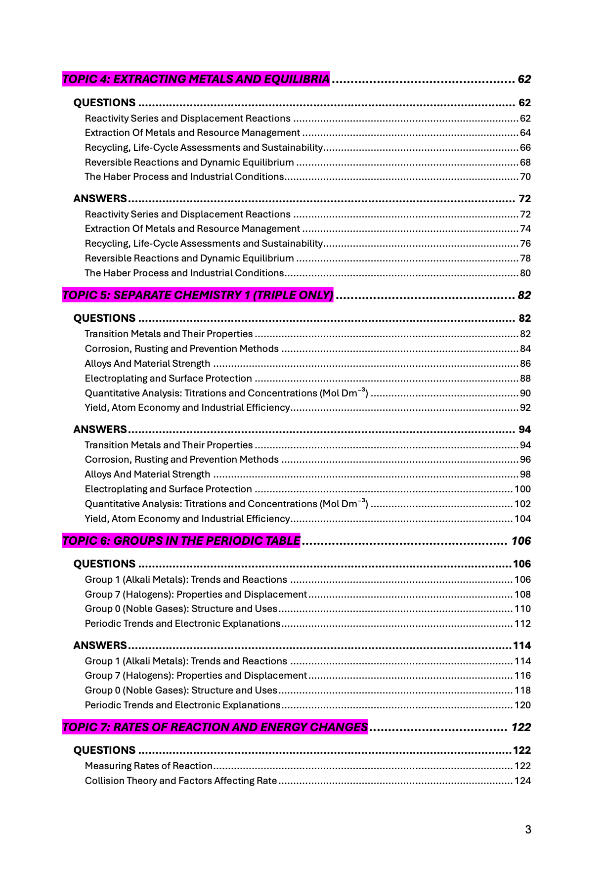 EDEXCEL-GCSE-Chemistry: Combined/Triple Science