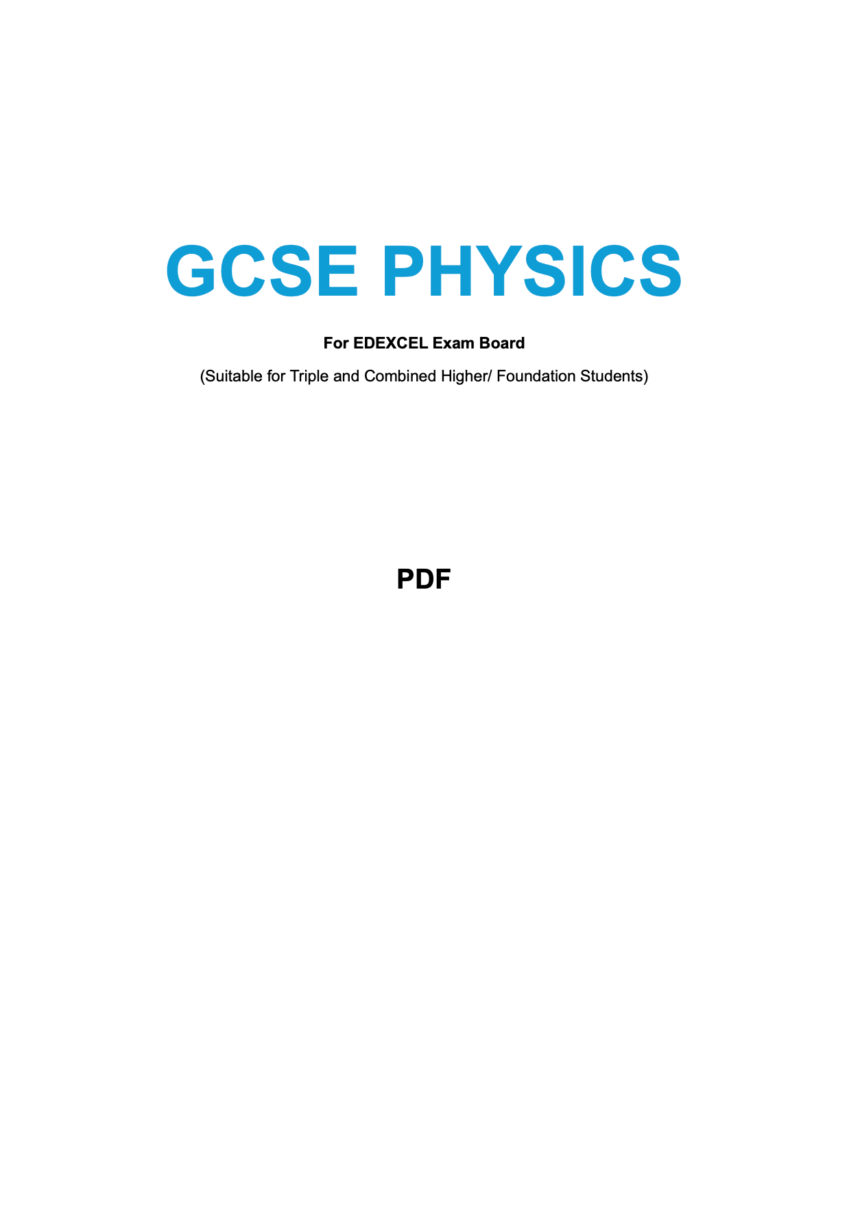 EDEXCEL-GCSE-Physics: Combined/Triple Science