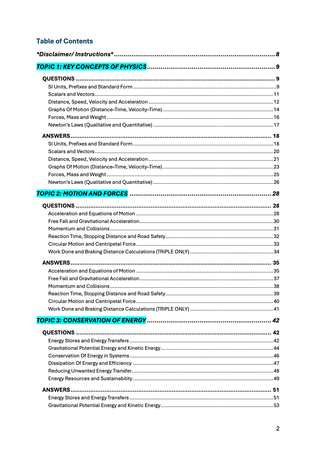EDEXCEL-GCSE-Physics: Combined/Triple Science