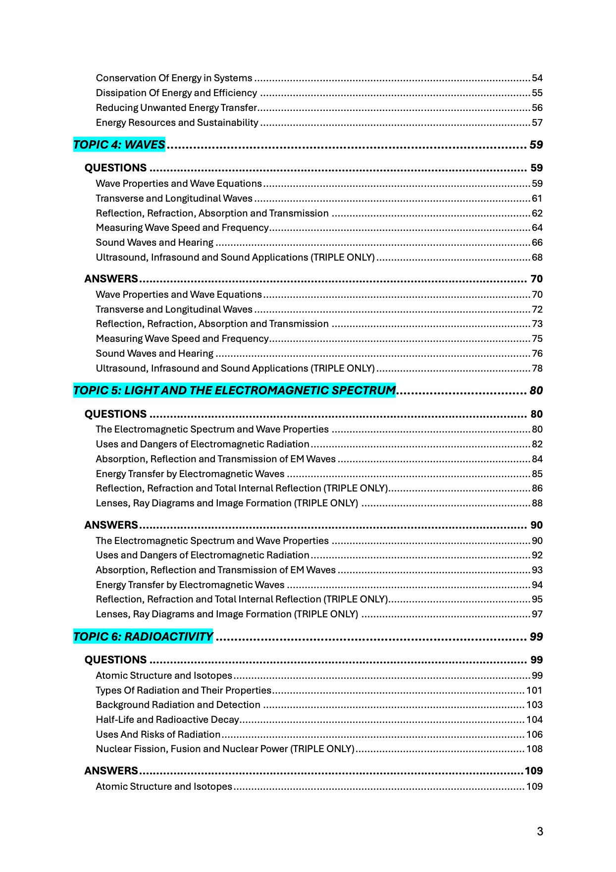 EDEXCEL-GCSE-Physics: Combined/Triple Science
