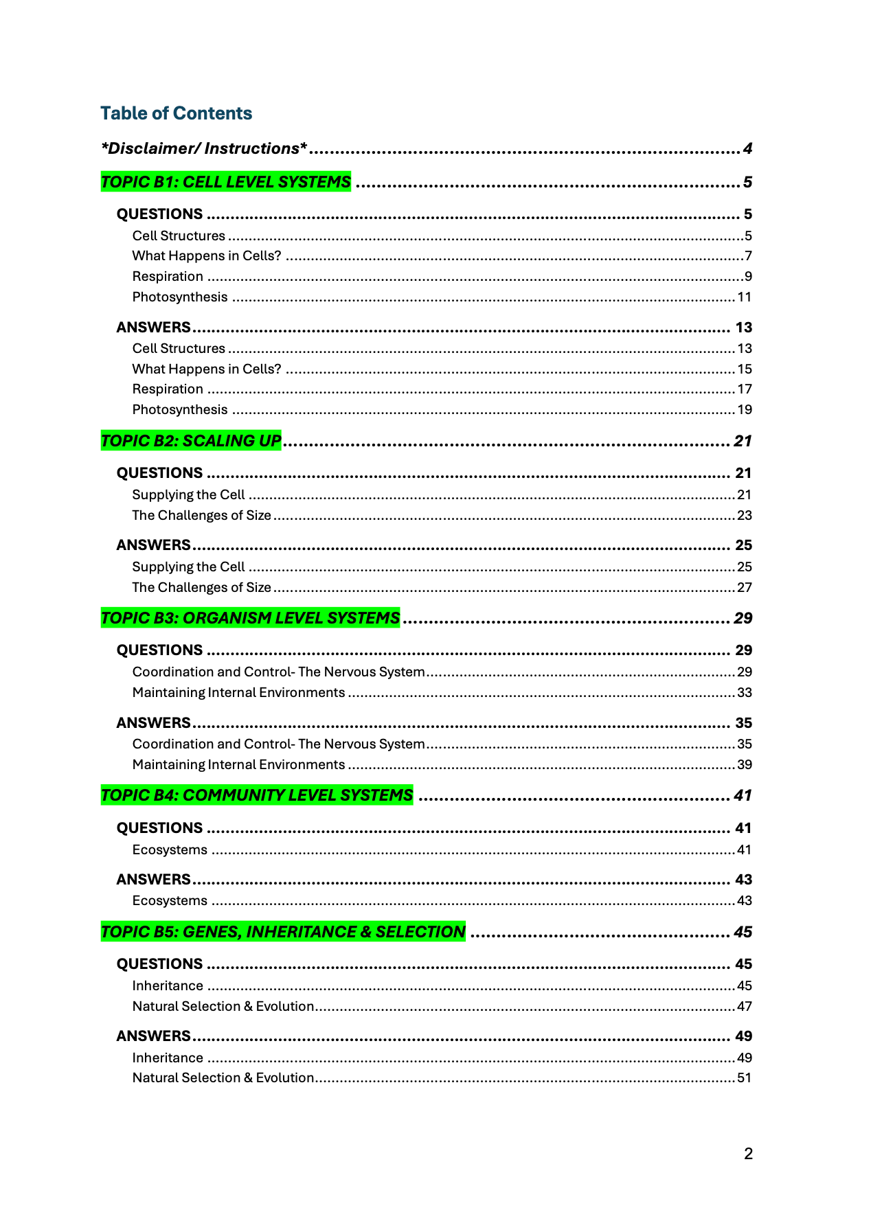 GCSE-OCR-Biology: Combined/Triple Science