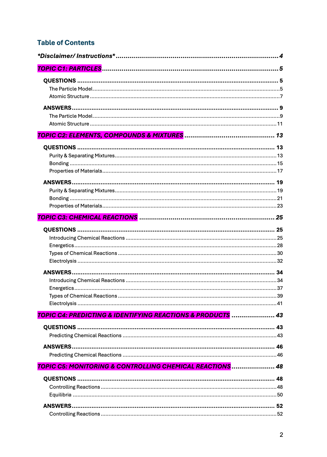 OCR-GCSE-Chemistry: Combined/Triple Science