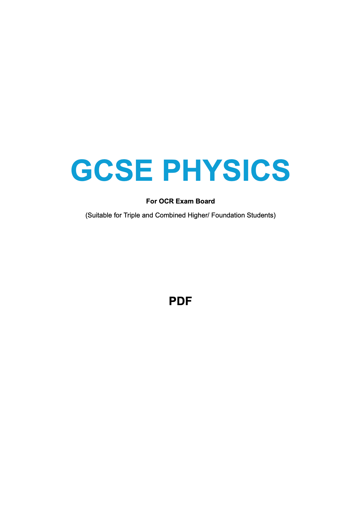 OCR-GCSE-Physics: Combined/Triple Science