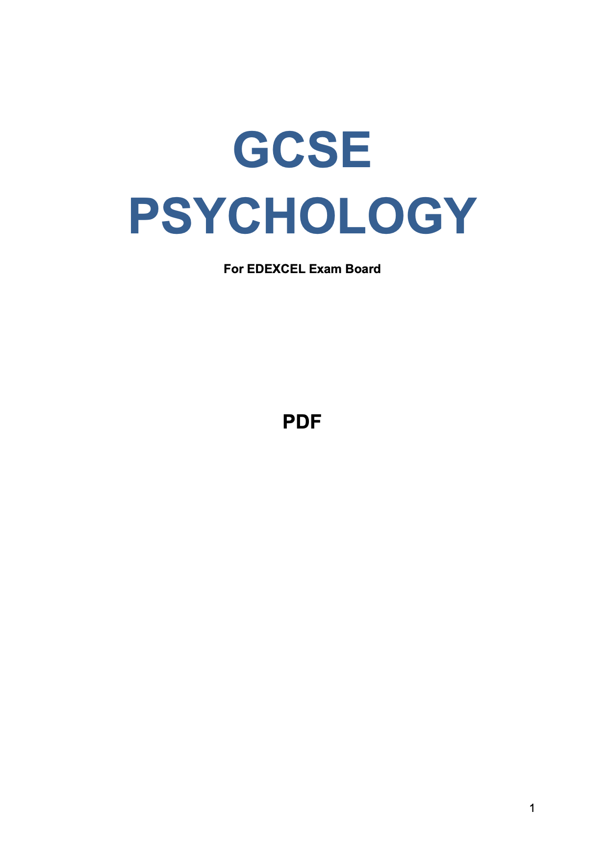 EDEXCEL-GCSE- Psychology