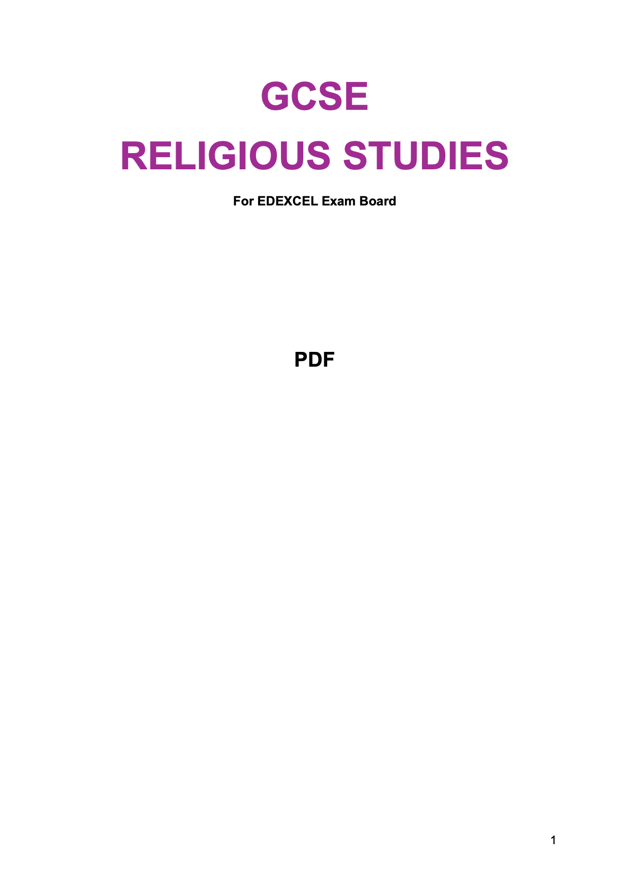 EDEXCEL-GCSE-Religious Studies (RE/RS)
