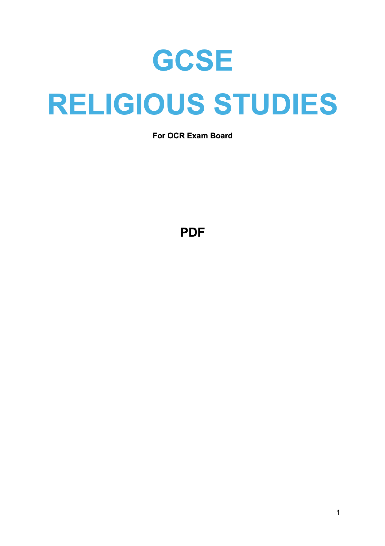 OCR-GCSE-Religious Studies (RS/RE)
