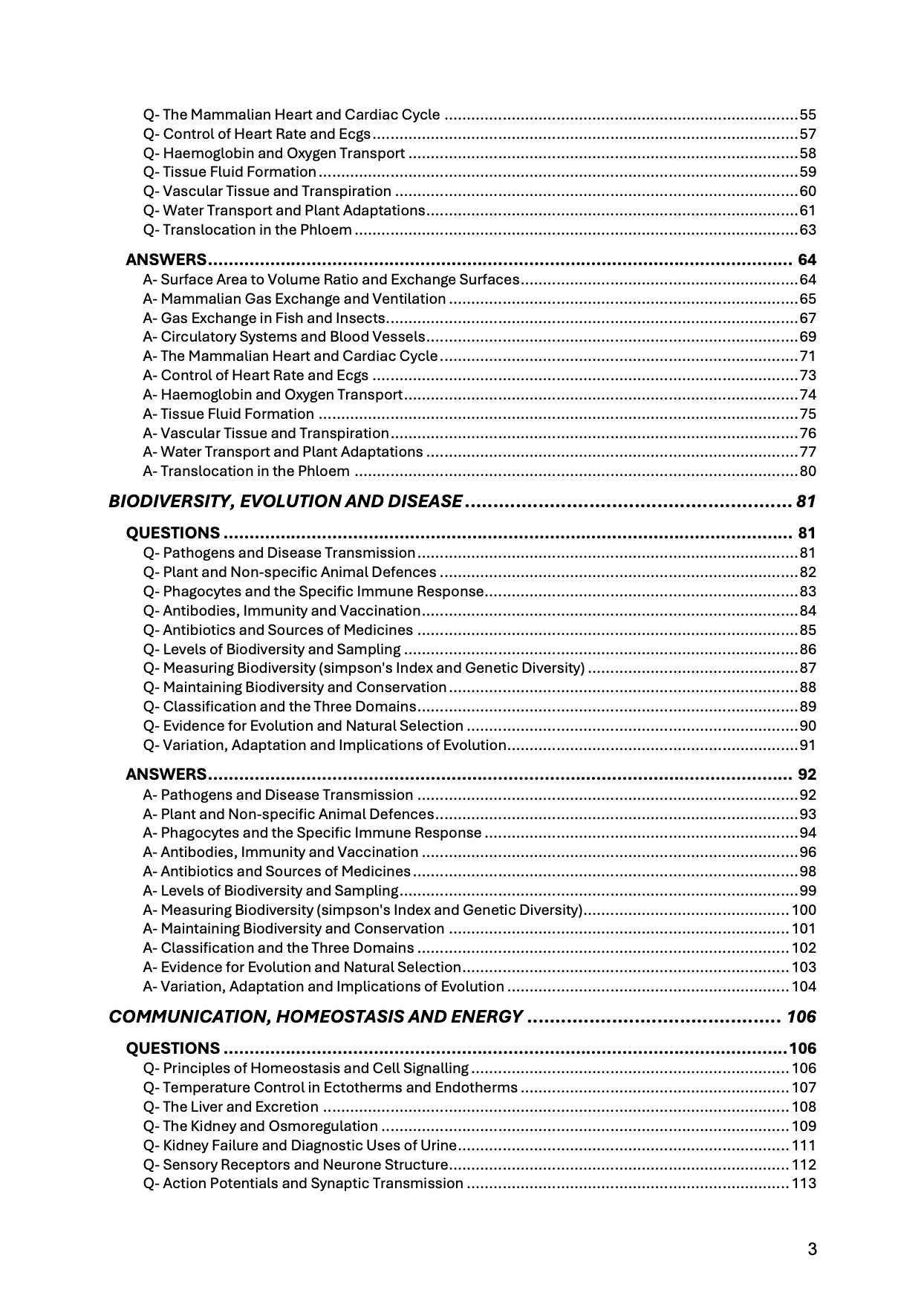 OCR A- A LEVEL BIOLOGY 3-in-1