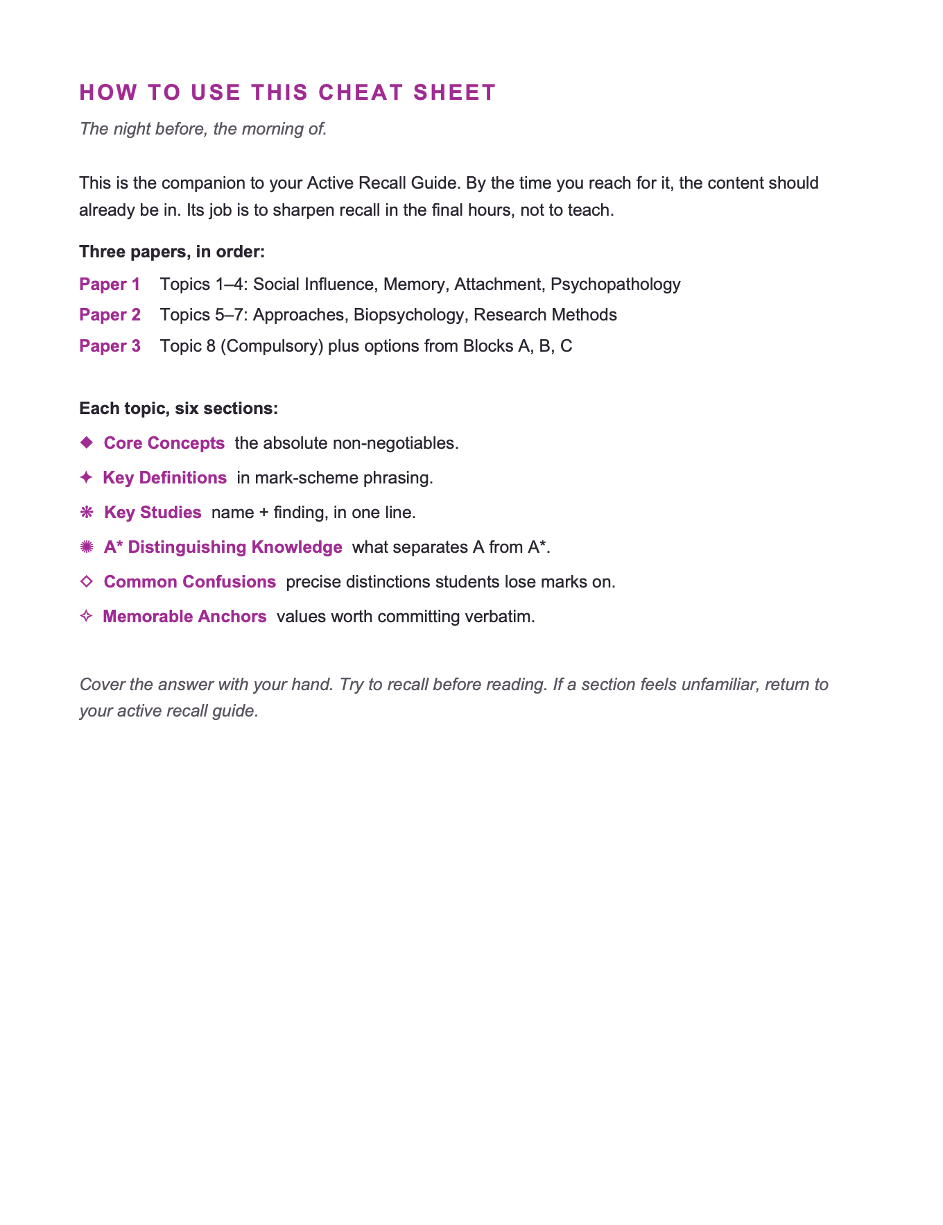 AQA A Level Psychology 3-in-1