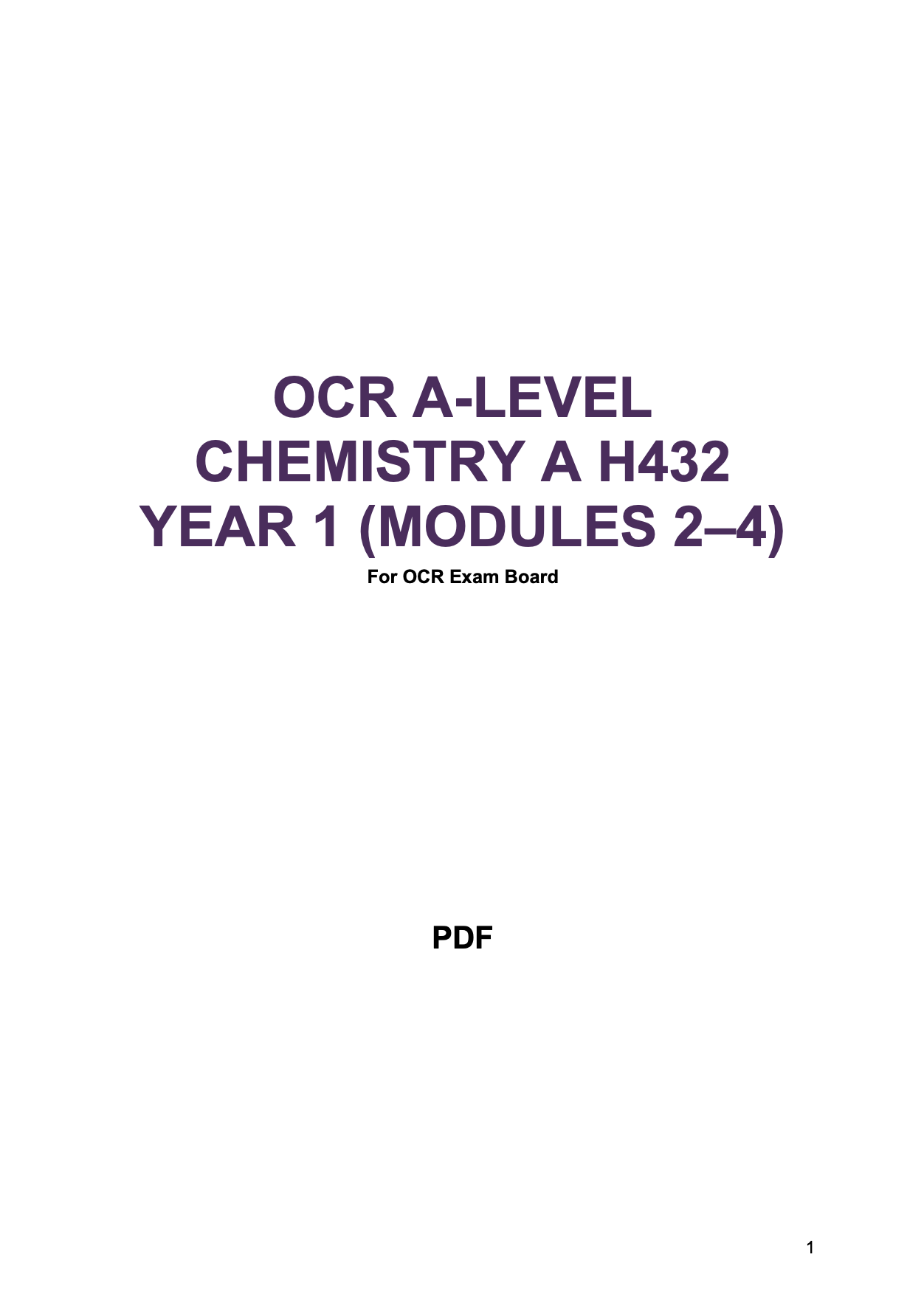 OCR A- A Level Chemistry 3-in-1