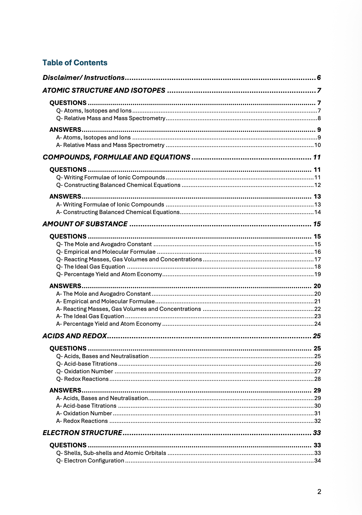 OCR A- A Level Chemistry 3-in-1