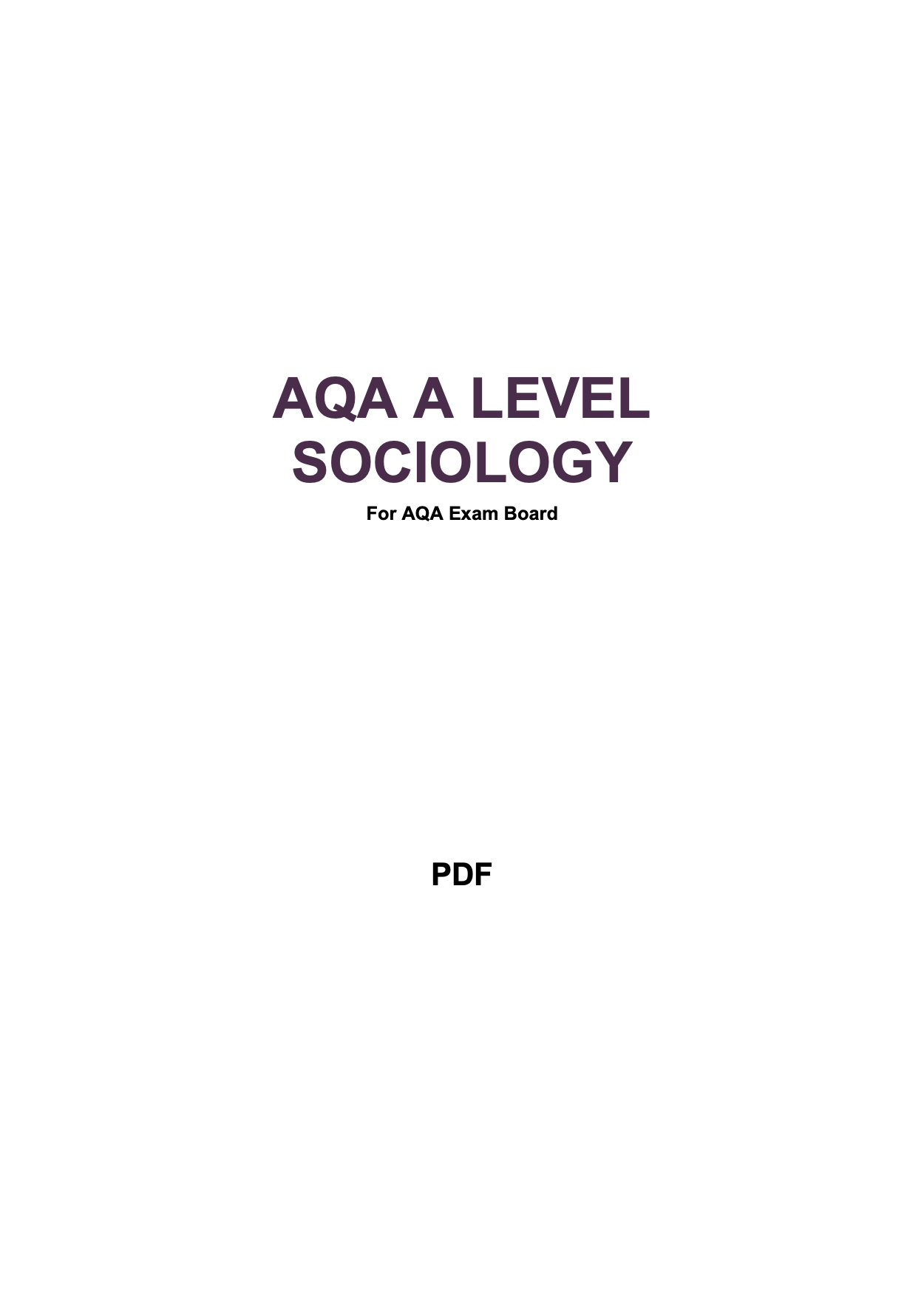 AQA A Level Sociology 3-in-1