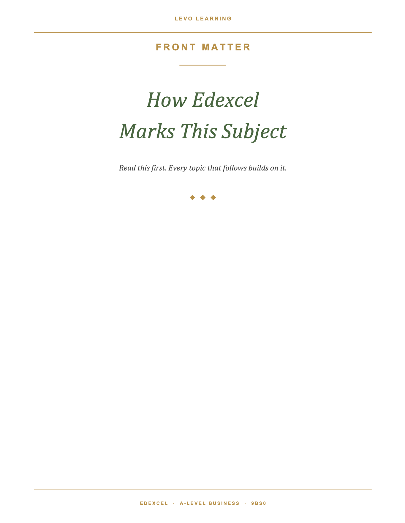 EDEXCEL A Level Business- Cheat Sheet/ Exam Manual