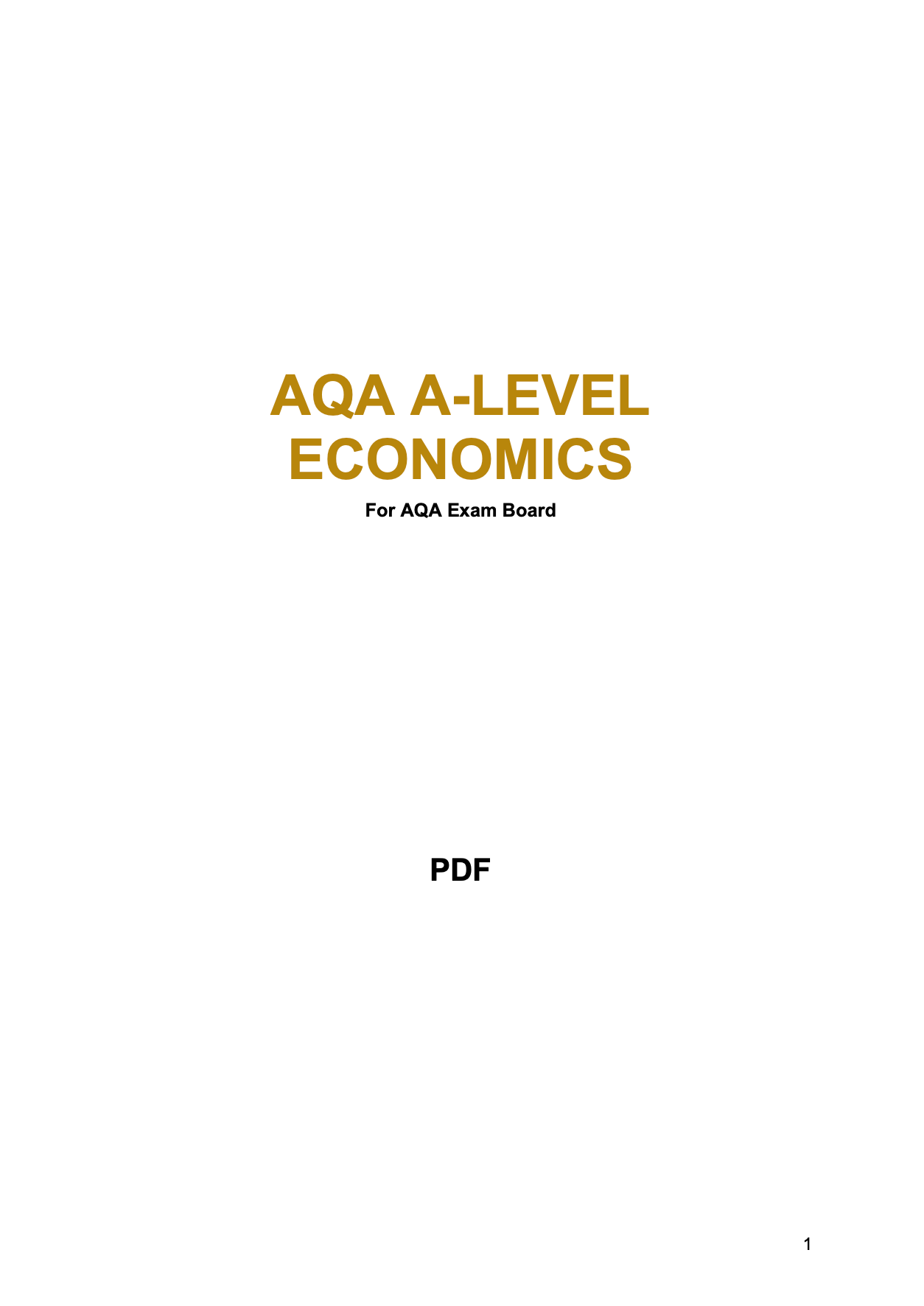 AQA A Level Economics 3-in-1