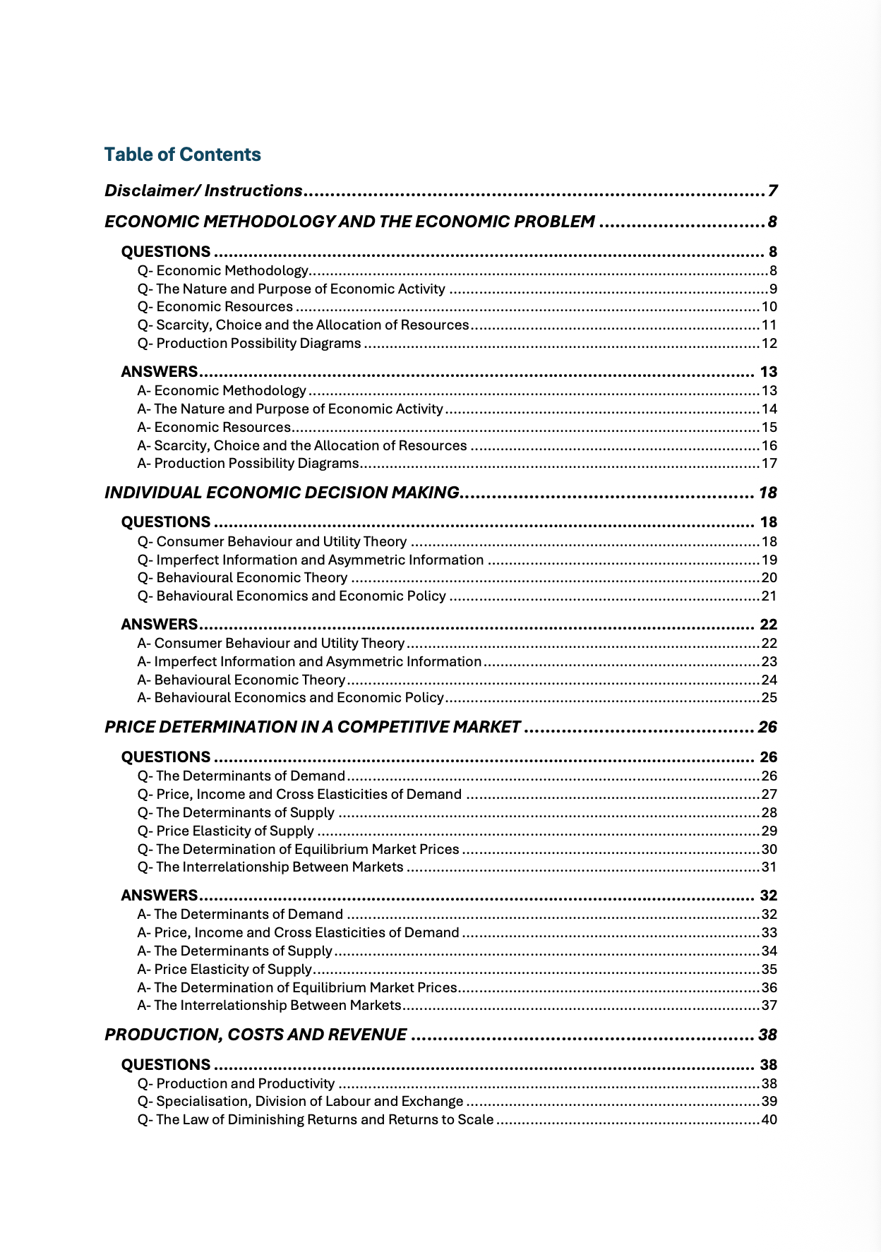 AQA A Level Economics 3-in-1