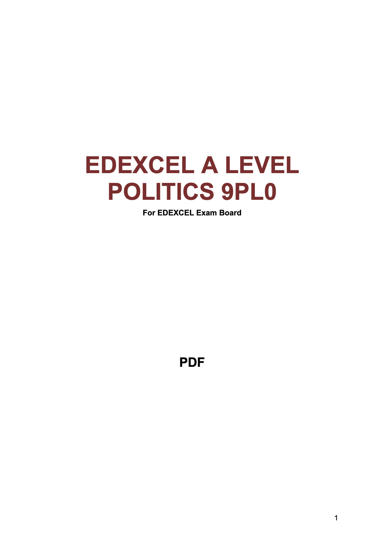 EDEXCEL A Level Politics 3-in-1
