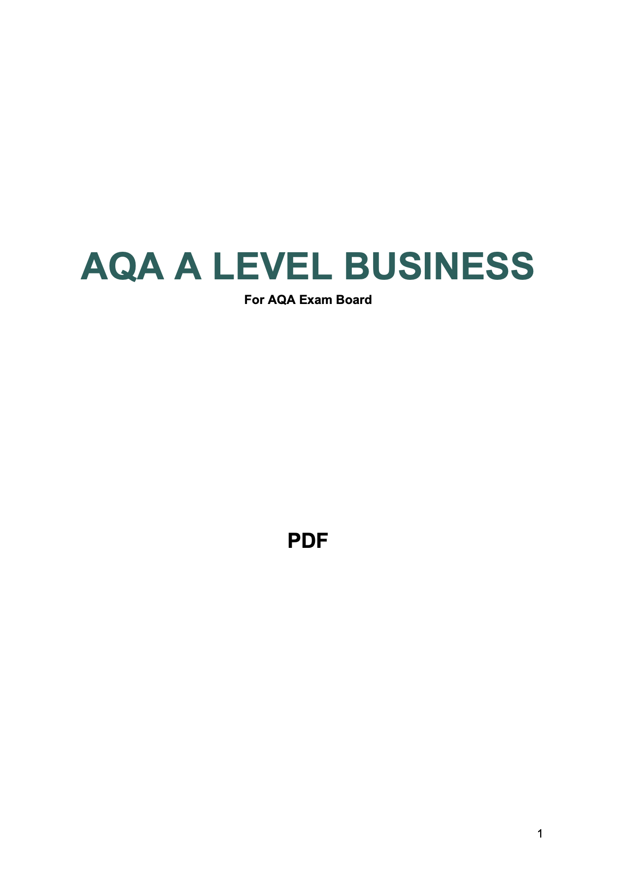 AQA A Level Business 3-in-1