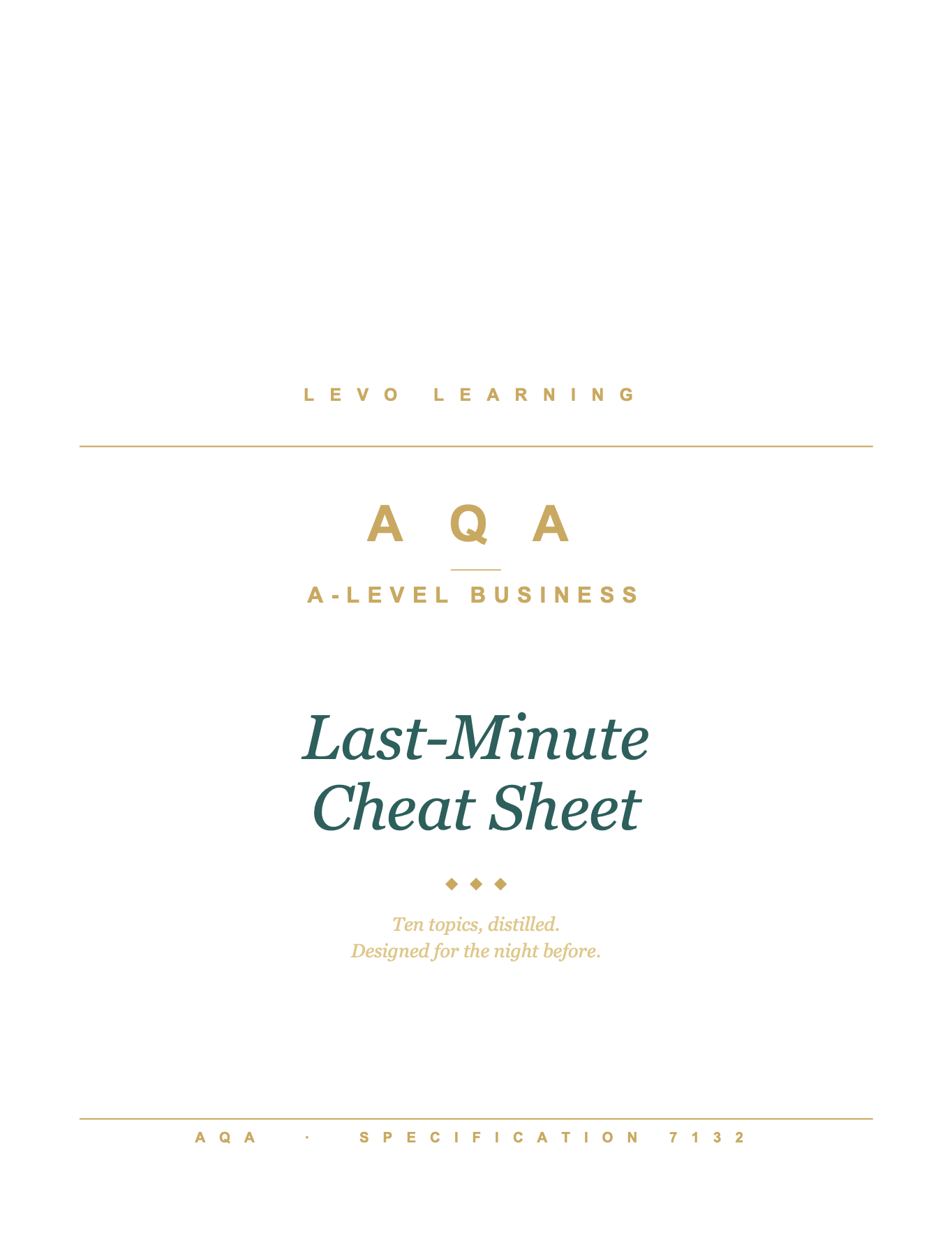 AQA A Level Business- Cheat Sheet/ Exam Manual