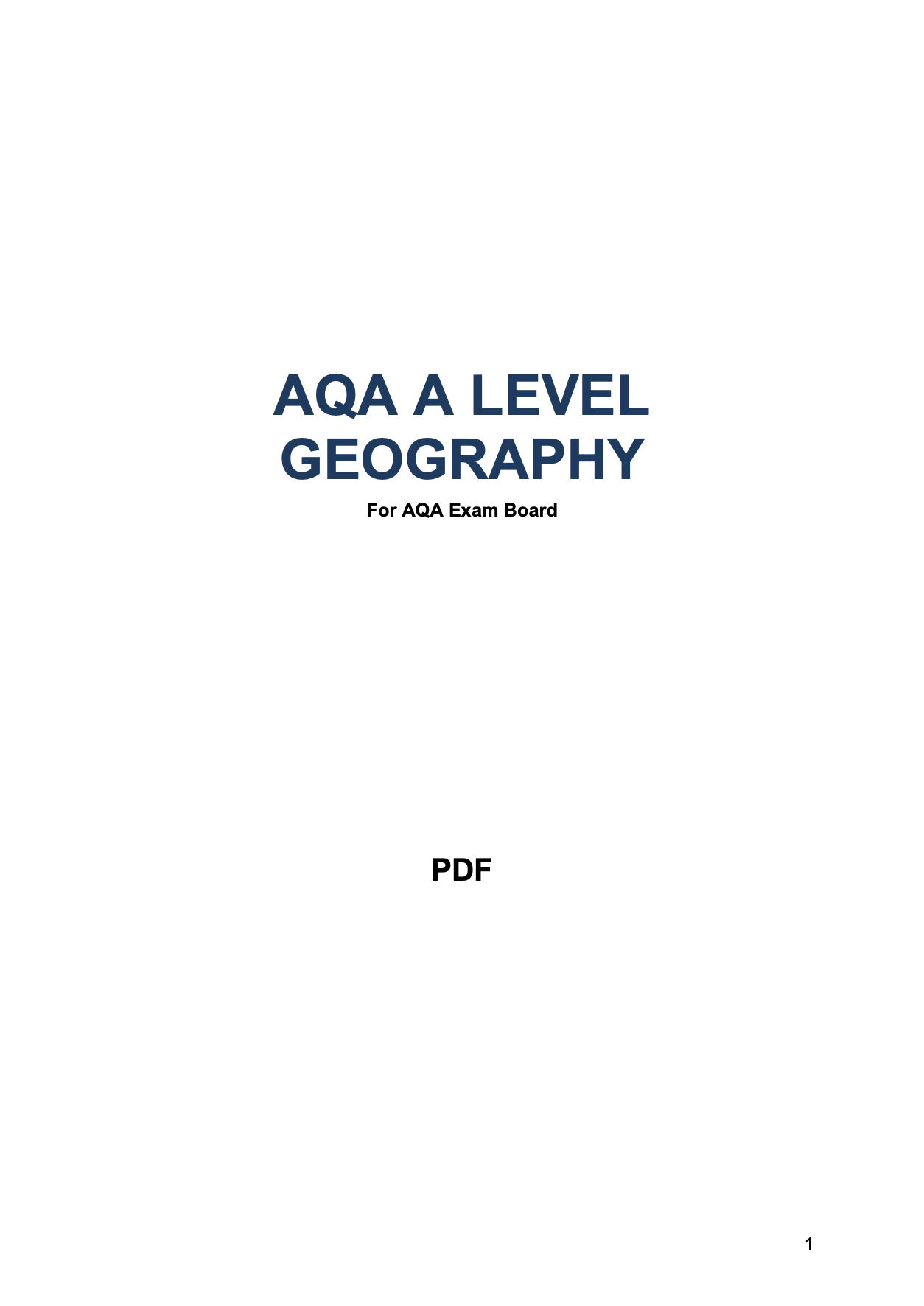 AQA A Level Geography 3-in-1