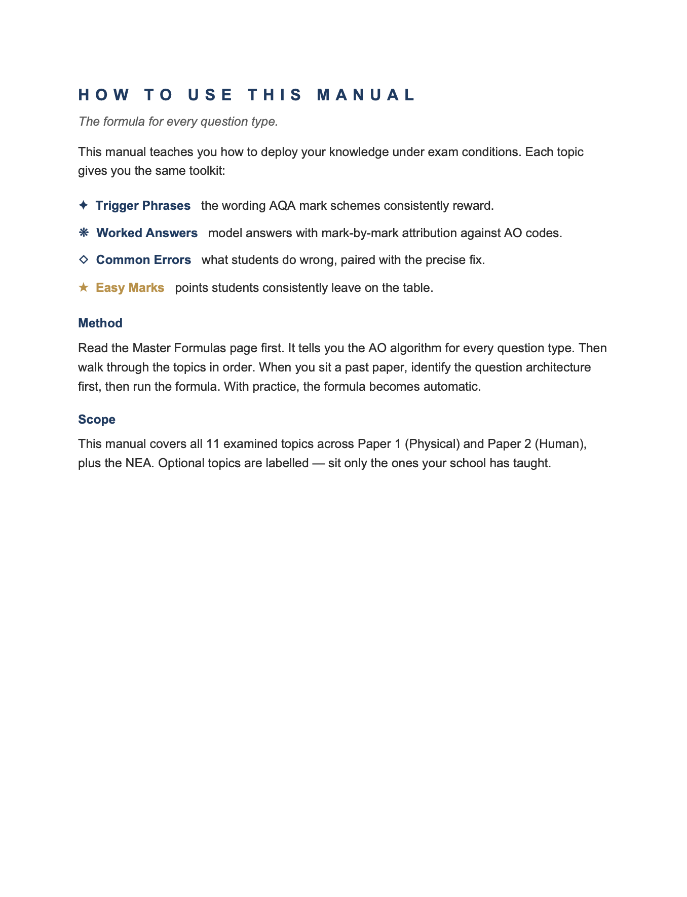 AQA A Level Geography 3-in-1