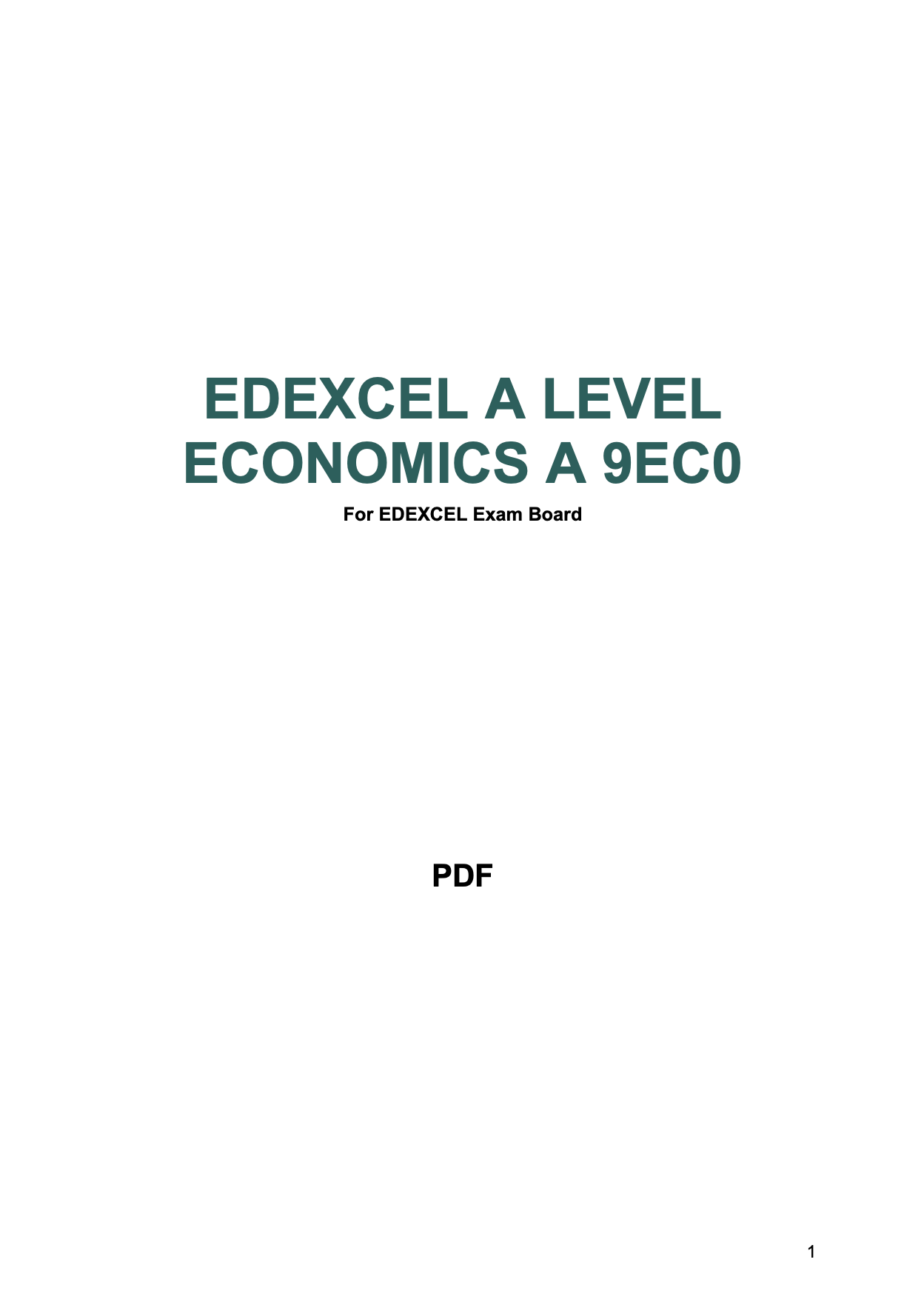 EDEXCEL A- A Level Economics 3-in-1