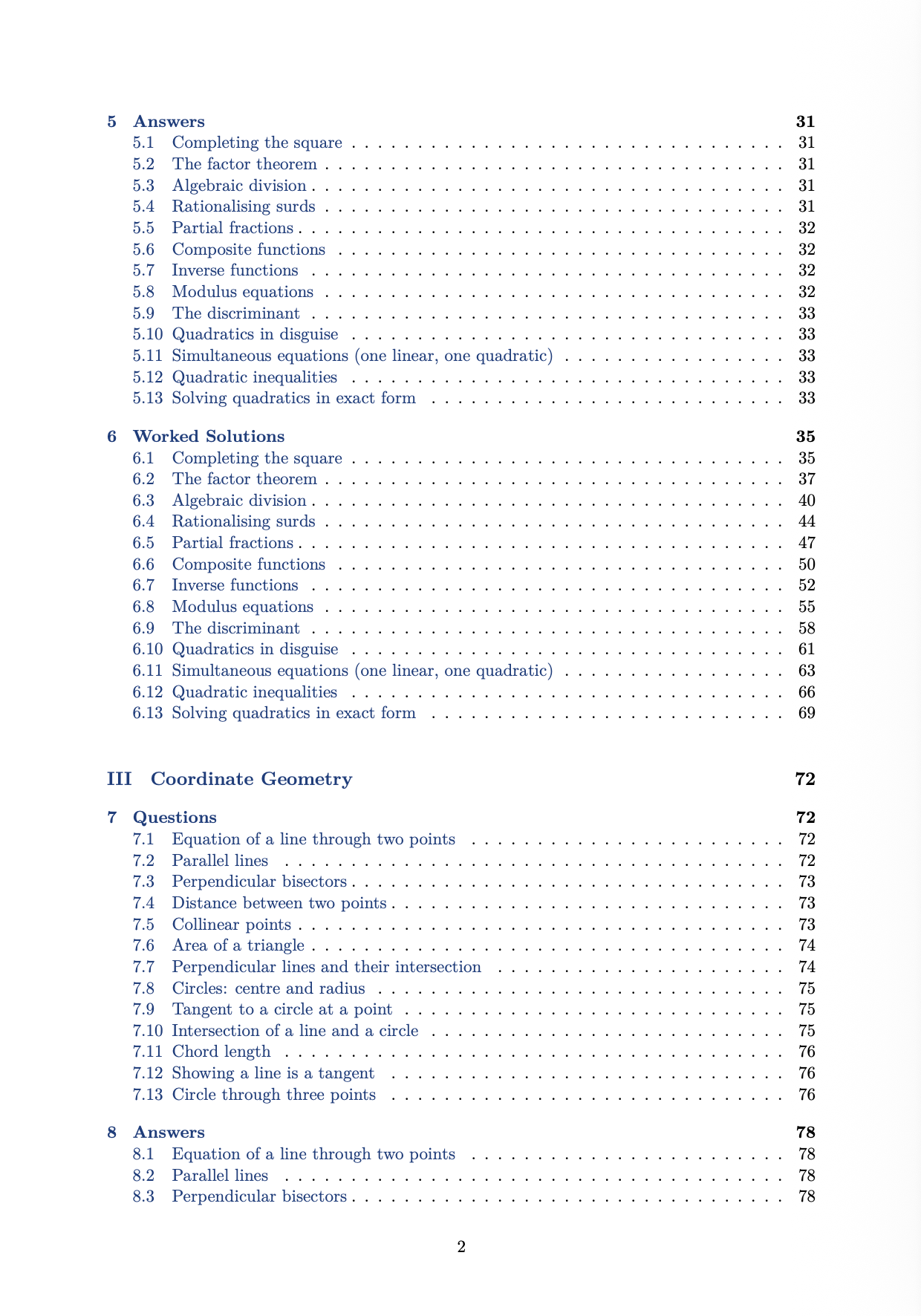 Edexcel A Level Pure Maths Practice Questions