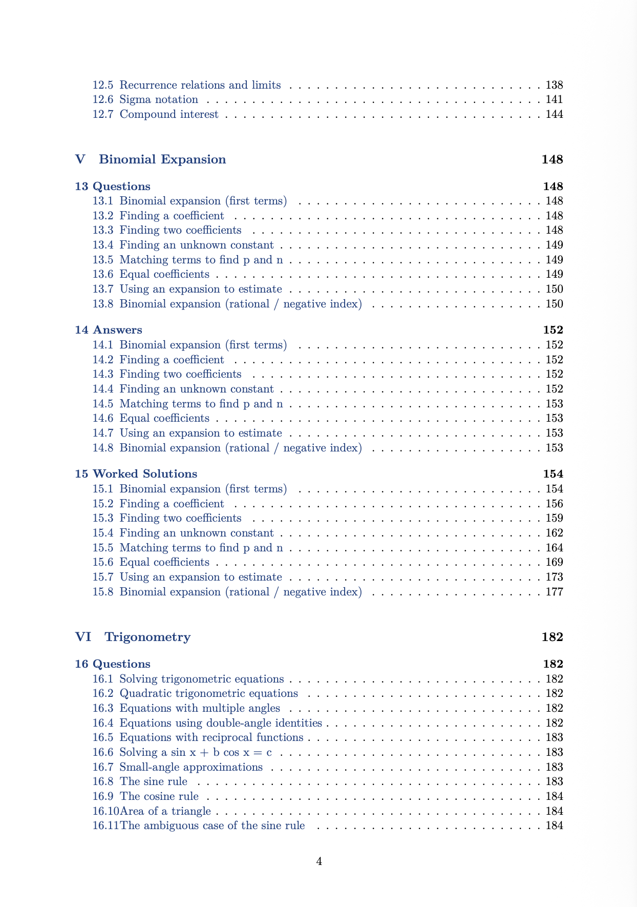 Edexcel A Level Pure Maths Practice Questions