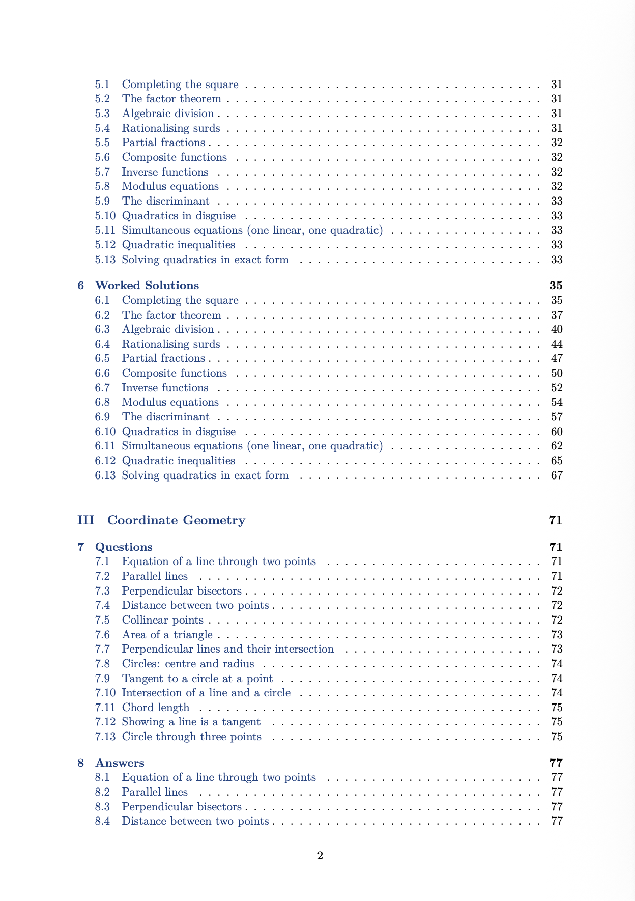 AQA A Level Pure Maths Practice Questions